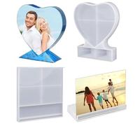 Silicone Moulds for Resin, 2PCS Heart & Rectangle Epoxy Resin Moulds Set, DIY Craft Kits for Home Decor and Special Gifts, Reusable Moulds for Flowers and Resin Casting (12.5x10cm & 14.5x13cm)