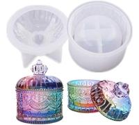 Silicone Moulds for Resin Casting, Resin Moulds Silicone with Lid, Candy Jar for Pen Holder Makeup Brush Storage Storage Bottle Candle Holder Candy Container, 1 Set