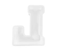 Silicone Moulds ,Large Alphabet Epoxy Resin Mould English Letter Silicone Mold 3D Alphabet Letter Baking Mold with Different Shapes for Making Hot Chocolate Cake Muffin Cookie Candy (White, L)