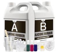 Silicone Moulds Making Kit - 170oz / 4.4L Translucent Liquid Silicone Rubber for Mould Making - Elastic 1:1 Mixing Ratio Fast Curing Moulding Silicone for Casting, DIY Resin Mould, Candle Mould, Craft
