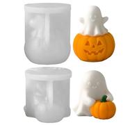 Silicone Moulds, Silicone Mould, Halloween Pumpkin Ghosts, Silicone Moulds, 3D Plaster Moulds for Casting, Silicone Casting Moulds, Pumpkin, Candles Silicone Moulds for DIY Candles, Soap Plaster (AB)