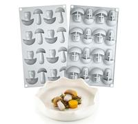 Silicone Mousse Cake Mold Bakeware Dessert Mousse DIY Chocolate Soap Candle Mould, 16 Holes Mushroom