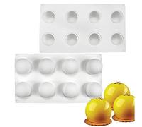Silicone Mousse Cake Mold, Bakeware Dessert Mousse DIY Chocolate Soap Candle Mould, 8 Holes Spheric Ball