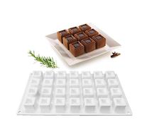 Silicone Mousse Mould Cake Mold 3D Handmade Bakeware DIY Moulds, 28 Holes Groove Square