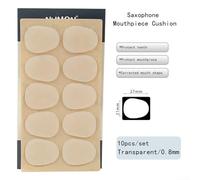 Silicone Mouthpiece Protection Set 10Pcs Compatible with Alto Saxophone & Clarinet Players' Needs (Transparent Sax 0.8mm)