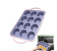 Silicone Muffin Baking Moulds, Set of 12 Non-Stick Baking Moulds Reusable Silicone Baking Mould for Muffins for Baking Tart, Cheesecake, Eggs, Bread, Cakes in the Kitchen with Oven or Hot Air Frit