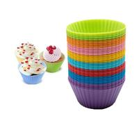 Silicone Muffin Cases,24 PCS Muffin Cupcake Molds Reusable Cupcake Cases Baking Cupcake Cases Cups Air Fryer Liners Bakeware Nonstick Baking Cups for Baking
