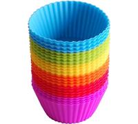 Muffin Cases for Baking Cupcake 7cm Reusable Non-Stick and Easy Clean Bakeware - Silicone Muffin Cases Mini Baking Molds Pack of 24 - Colorful Cupcakes and Yorkshire Puddings Mold by Zuvo