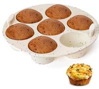 Silicone Muffin Pan for Air Fryer Oven Instant Pot, Nonstick 7 Cups Easy To Handle BPA Free for Baking Egg Bites Muffin Tart Cupcake Mini Quiche 1Pack Confetti