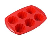 Silicone Muffin Pan with Handles, 6 Cup Regular Size Cupcake Pan,Flower Shapes BPA Free Non-Stick Baking Tray for Making Birthday Cakes, Breads, Pies, and Tarts