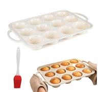 Silicone Muffin Tray 24-Cup, 38.9x23.4cm Non-Stick Baking Mould Set | Silicone, Flexible Basting Brush Mini Pan Cases Cupcake Oven Cupcakes Egg
