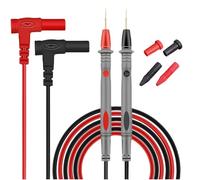 Silicone Multimeter Test Lead Kit,1000V 20A CAT III Universal Multi Meter Test Probes 4mm Banana Plug for Electrical Testing Multimeter Test Cables with Gold-Plated Sharp Needles 1M