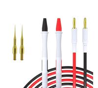 Silicone Multimeter Test Leads with Gold-Plated Probes, Pure Copper Core, 1.2m Extended Cables for Digital Analog Meters(A)