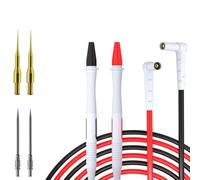 Silicone Multimeter Test Leads with Gold-Plated Probes, Pure Copper Core, 1.2m Extended Cables for Digital Analog Meters(D)
