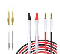 Silicone Multimeter Test Leads with Gold-Plated Probes, Pure Copper Core, 1.2m Extended Cables for Digital Analog Meters(B)