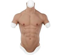 Silicone Muscle Chest Costume, Easy Wear One-Piece Design, Floating Point Molding for Nightclub and Events, Realistic Fake Chest for Enhanced Look