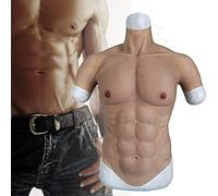 Silicone Muscle Chest Fake Muscle Costume - Lifelike Silicone Male Chest Abdominal Muscle, No Oil Fake Chest Muscle Costume Body Suit Simulation Skin