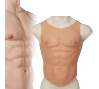 Silicone Muscle Vest with Six-Pack Abs, Realistic Fake Chest Simulation for Halloween, Costume Accessory for Parties and Events