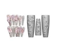 Silicone Nail Art Mold Unique Embossed Accessories Jewelry Supplies Embossing Tools Flexible Silicone for Women Girls, フリーサイズ