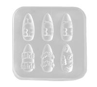 Silicone Nail Art Molds with Cute Little Bear, Butterfly and Floral Designs, Clear Resin Nail Mould for 3D Embossed DIY Crafting, Carving Template Nail Art, 2.8 x 2.4 in / 7.1 x 6.1 cm