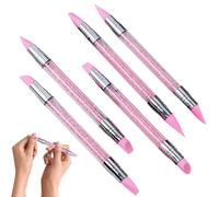 Silicone Nail Brush - Double-Ended Nail Foil Carving Pen | Manicure Supplies, Anti-Slip Handle Fingernail Design Aid for Sculpting Drawing Shaping