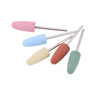 Silicone Nail Drill Bits for Manicure and Pedicure, 5 Colors, Stainless Steel Base