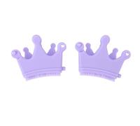 Silicone Nail Separator Brush Holder, Practical Manicure Pedicure Tool, Crown Shape Reusable Nail Pen Brush Holder, Manicure Accessories (Purple)