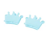 Silicone Nail Separator Brush with Holder, Reusable Nail Pen Brush for Manicure Art Tool, Soft Crown Shape Pedicure Nail Separator (Green)