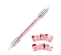 Silicone Nail Tool - Silicone Nail Sculpture Pen D-ual Tipped Nails Art Brushes, Rhinestone Manicure Carving Pen, Manicure Tools Dotting Salon Tool Set For For Carving, Shaping 3D Effect
