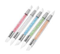 Silicone Nail Tools, Silicone Paint Brush Sculpting Gel For Nail Art Dual Tipped Silicone Nail Tool Nail Polish Carving Pen 5 Pcs Nail Art Sculpture Pen Nail Brush Silicone Pen