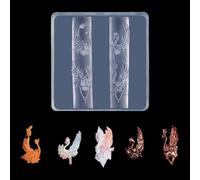 Silicone Nails Art Mold for 3D Designs Embossing Rose and Butterfly Nails Charm Creation Tool Manicure Embellishment Tool Acrylic Nail