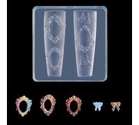 Silicone Nails Art Mold For Designs Embossing Rose And Butterfly Nails Charm Creation Tool Manicure Embellishment Tool Charm Accessories