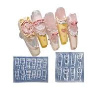 Silicone Nails Embellishment Molds Cream Lace Theme Small Accessories Crafting Molds Present for Beauty Enthusiasts Silicone Nail Decoration Mold