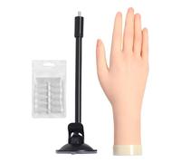 Silicone Nails Practice Hand Model with Interchangeable Tips and Slip Proof Base for Realistic Training Nails Technicians