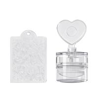 Silicone Nails Stamp for French Manicure Featuring Heart Floral Patterns and Clear Printing Stamper Elegant Heart Stamp
