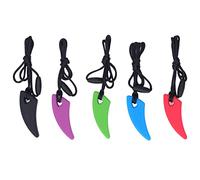 Silicone Necklace Teether, Soft Textured Silicone Shark Tooth Shape Chewelry Pendant, Baby Oral Motor Aids for Sensory Exploration Teething Kids