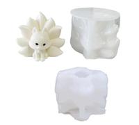 Silicone Nine Tailed Foxes Designed Molds for Soap Making Art Baking Cake Decoration for Candles Soap Round Chocolate Bombs for Epoxy Resin Keychain Heart for Baking