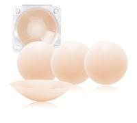 Silicone Nipple Covers for Women - 2 Pairs Pasties Nip Covers Invisible Reusable Adhesive Nipple Pads Stickers for Party Dress (1# Light Skin, 10CM)