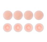 Silicone Nipple Covers Reusable Nipples Pasties Adhesive Round Nipple Pads Cover Invisible Breast Petals Chest Stickers for Women and Men Backless Dress Strapless Outfits (Pink-4 pairs, Round)