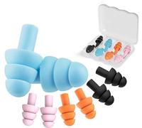 Silicone Noise Cancelling Ear Plugs - Ear Plugs for Sleep, Snoring, Swimming, Study, and Travel - Ultimate Comfort and Ear Defenders - Reusable Earplugs Noise Cancelling with Case - 4 Pairs