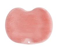 Silicone Non-Slip Back Rub Brush - Bath Massage Foot Exfoliating Pad with Suction Cups for Shower and Bathroom Cleaning(Pink)