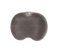 Silicone Non-Slip Back Rub Brush - Bath Massage Foot Exfoliating Pad with Suction Cups for Shower and Bathroom Cleaning(Grey)