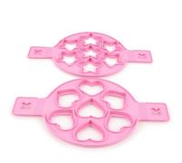 Silicone Non Stick Egg Pancake, 2Pcs Heart Shaped Egg Cooker Pan Kitchen Accessories for Diy Muffins and Poached Eggs
