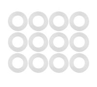 Silicone O Ring Sealing Washers 12pcs Flat Gasket White Premium Durable High Temperature Resistant for Pipe Water Tap Sprayer Connection Leak Prevention (1/4 17.5-18cm Head Circumference)