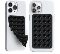 Silicone Octo Cup Buddy Sticky Grip Holder for Cellphone, Double Sided Suction Phone Case Mount Phone Accessories Strong Grip Holder for Selfie and Video - 2 Pack/Black