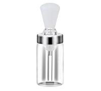 Silicone Oil Brush Bottle with Squeeze Dispenser for Grilling, Baking & Cooking - 165 mL BBQ Oil Applicator with V-Cut Brush Tip, PP + Glass + Sili