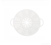 Silicone Oil Splatter Cover with Embedded Metal Ring for Drain Use and High Temperature Frying Safety (White)