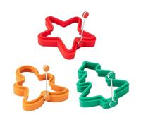 Silicone Omelette Mold,3pcs Christmas Pancake Makers Mould,Christmas Pancake Molds for Fun Shapes - Grinch, & Nonstick Man - Christmas & Gingerbread E Tree (3pcs)