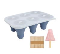 Silicone on the Stem Set - Reusable Ice Machine | Ice Machine with Wooden Sticks | Silicone Moulds with 6 Grids, Easy Demarcation for Summer Snacks at Home ba