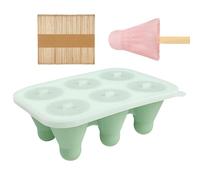 Silicone on the Stem Set - Reusable Ice Machine | Ice Machine with Wooden Sticks | Silicone Moulds with 6 Grids, Easy Demarcation for Summer Snacks at Home ba